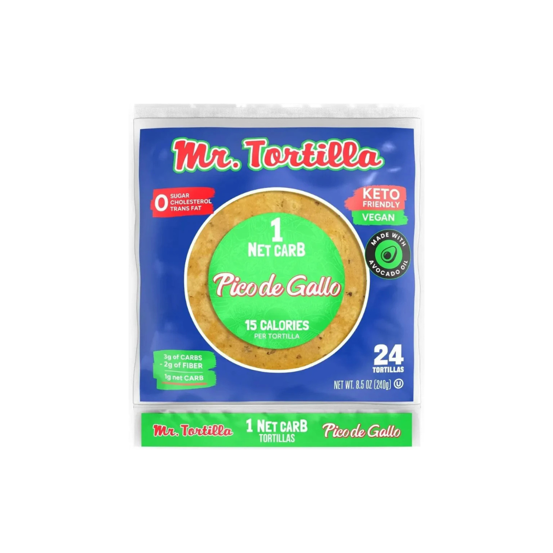 Mr Tortilla 1 Net Carb Tortilla Wraps Pico de Gallo - 24 pack