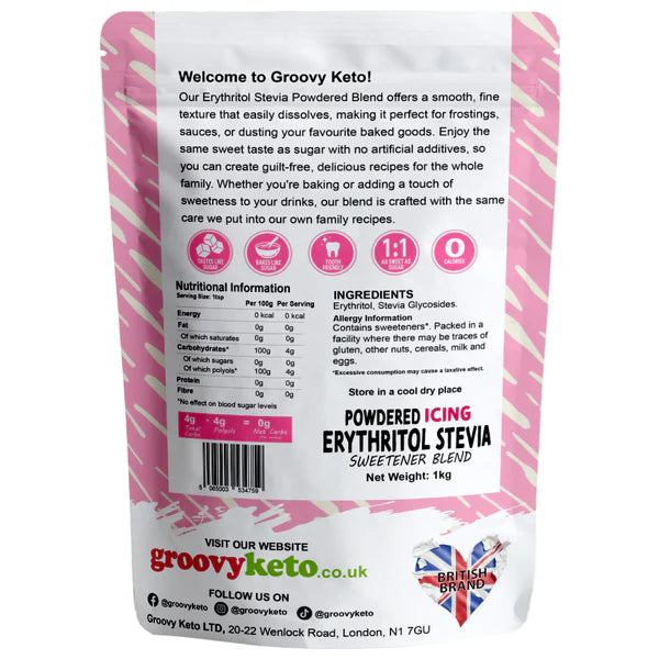 Groovy Keto Powdered Icing Erythritol & Stevia Blend 1kg