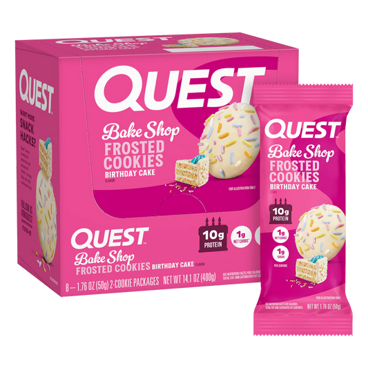 Quest Low Carb Frosted Cookie Twin Pack - Birthday Cake 50g