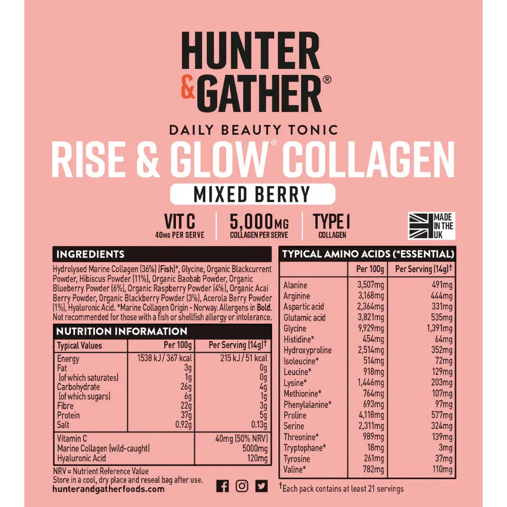 Hunter & Gather Rise & Glow Mixed Berry Collagen 300g