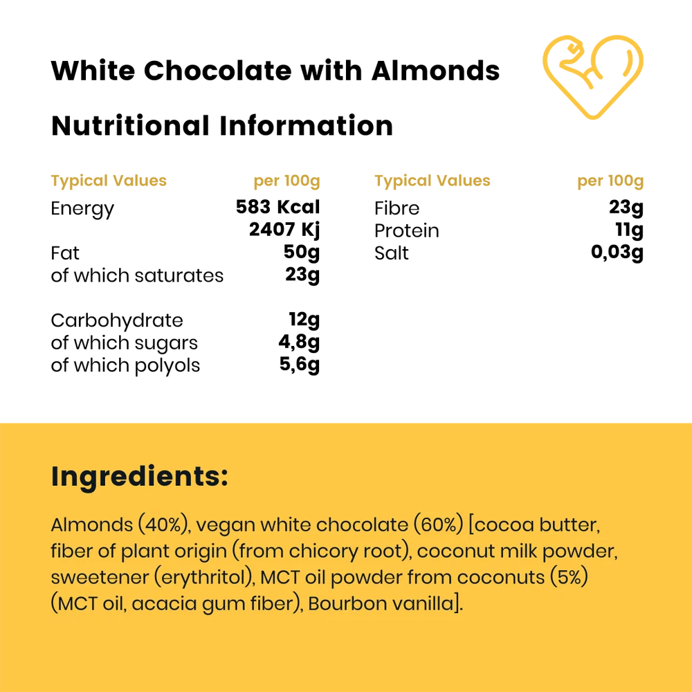 White Chocolate Almonds + MCT 120g